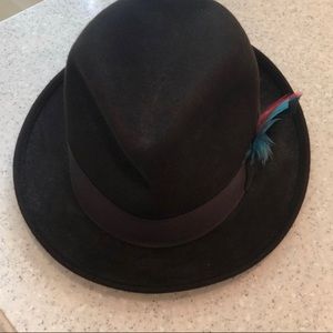 Stetson Brown Felt Hat with Side Feather